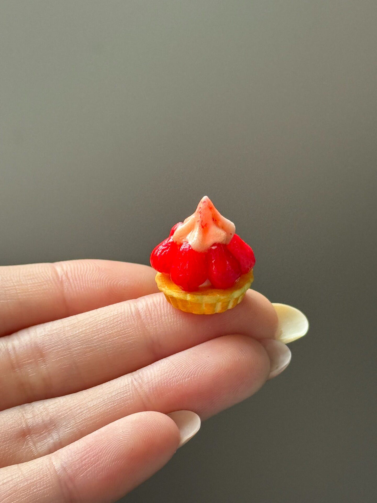 Miniature Fruit Tart Charm Handcrafted Clay