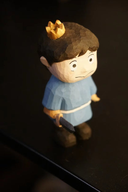 Hand-Carved Basswood Woggy Figure 10cm Low-Poly Style