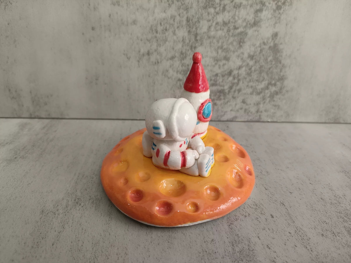 Figura de Astronauta Blanco Pintada a Mano