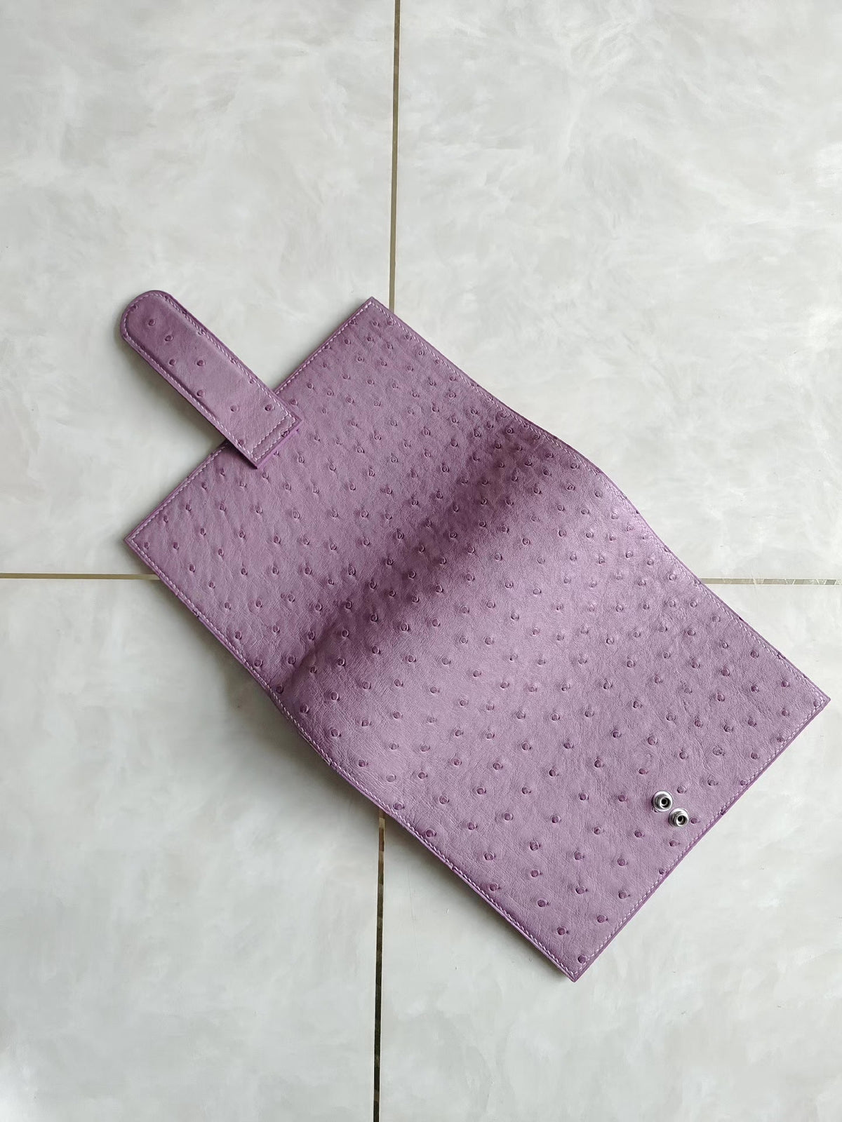 A6 Ostrich Leather Loose Leaf Notebook Cover
