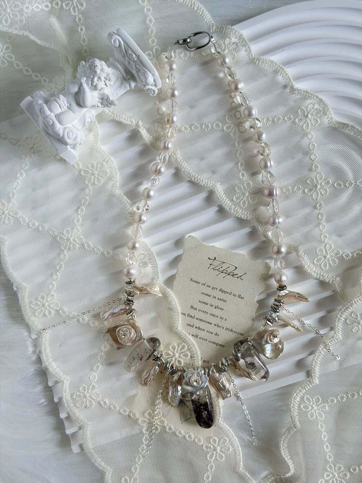 Vintage Freshwater Pearl Crystal Necklace