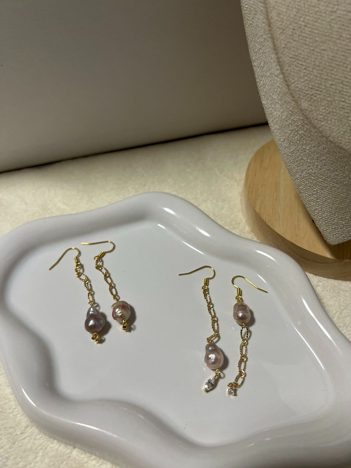 Baroque Pearl Gourd Necklace with Earrings
