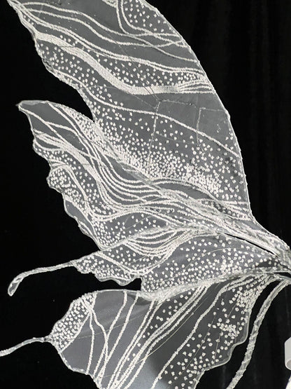 Butterfly Fairy Wings with Wire Frame and White Vein Patterns