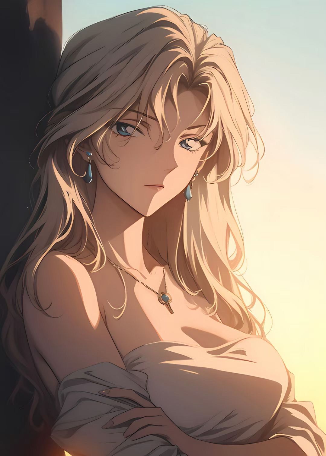 Framed Anime Art Print Sunset Portrait