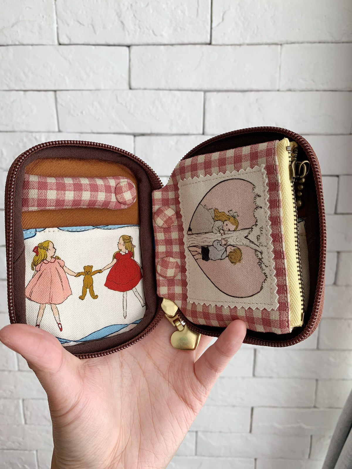 Woven Fabric Organizer Pouch with Zipper