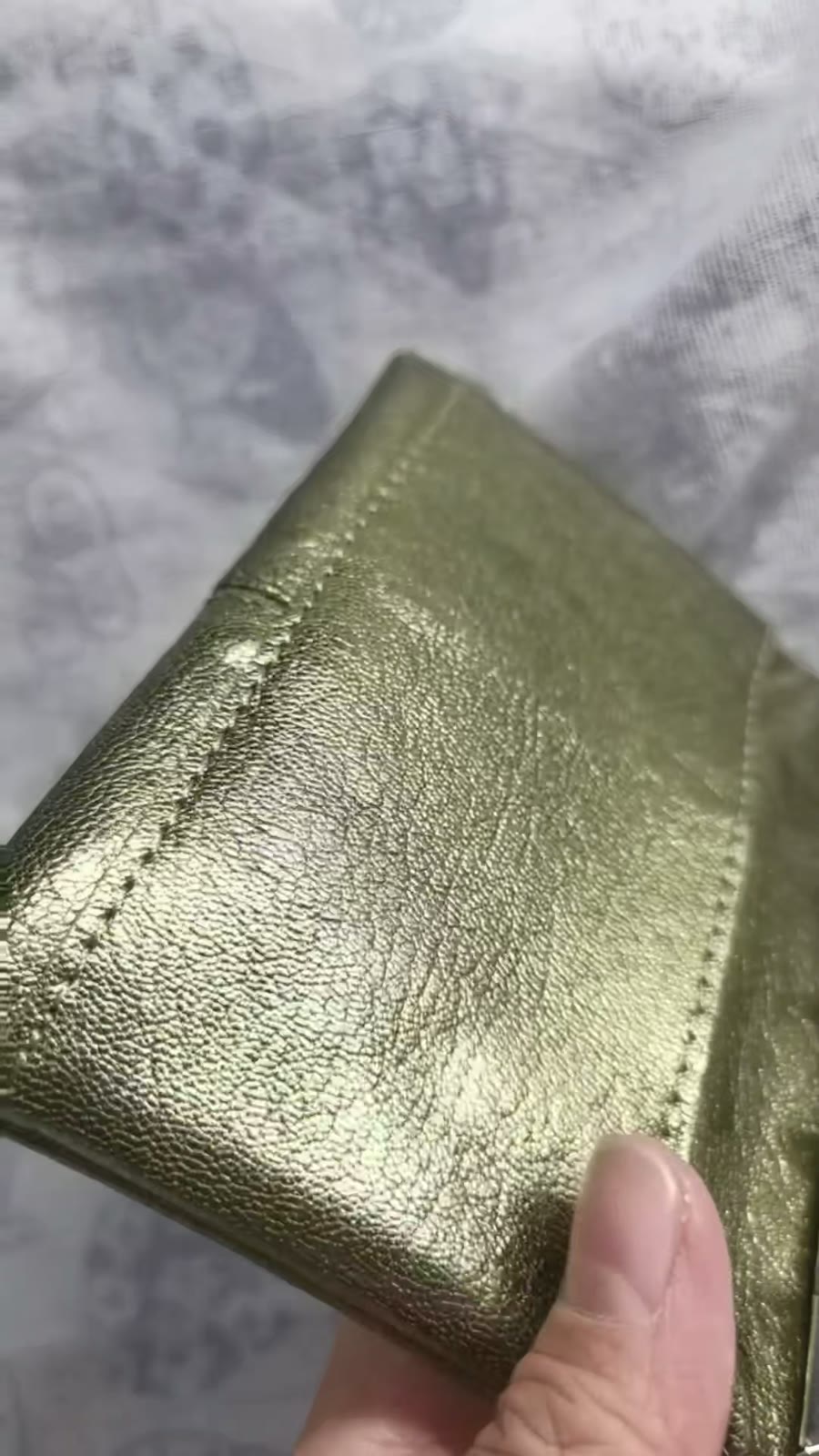 Moss Green Metallic Sheepskin A7 Journal Cover