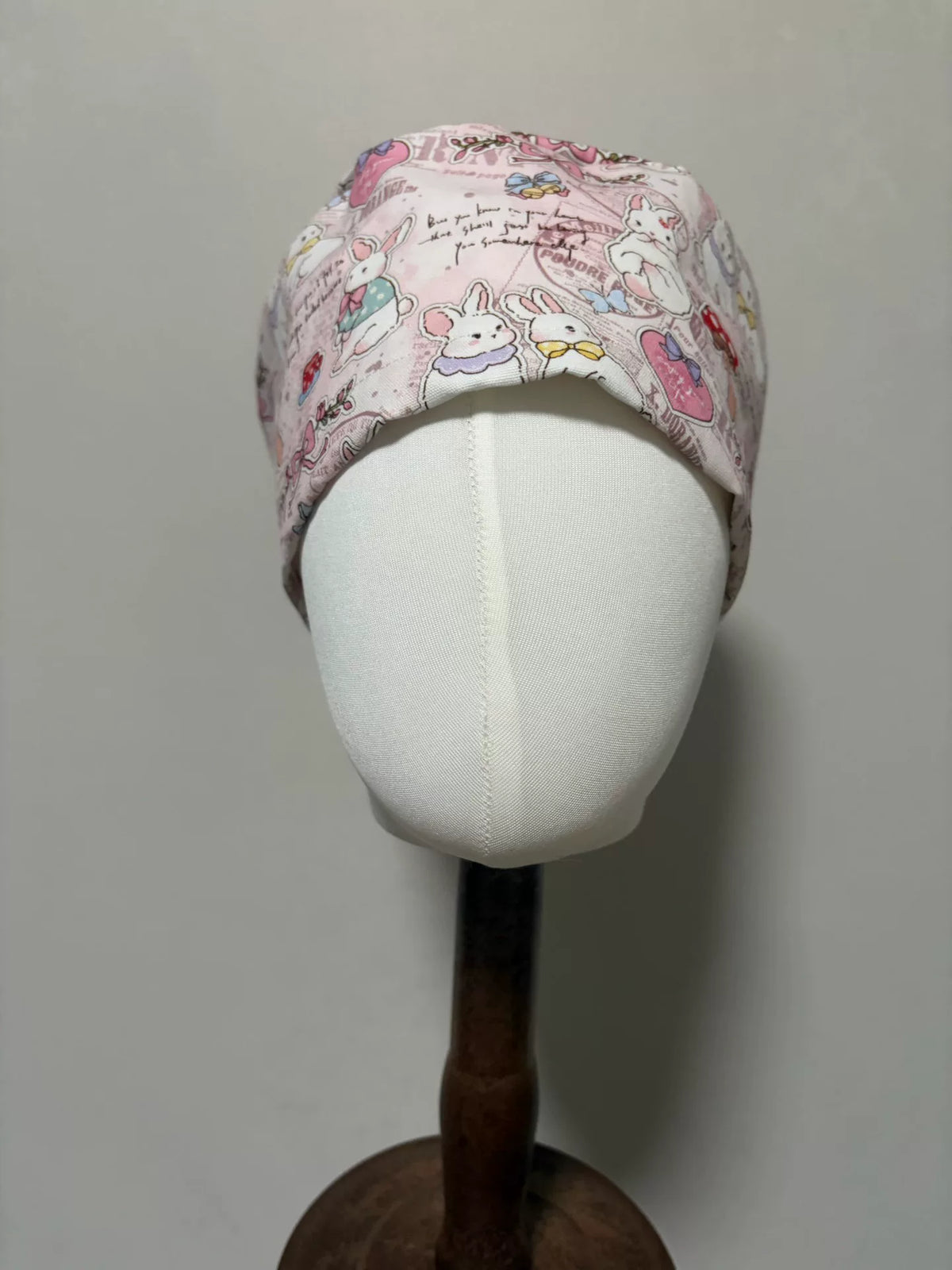 Pink Rabbit Cotton Canvas Scrub Cap