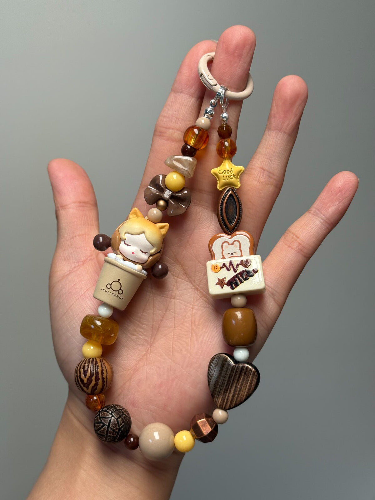 Skullpanda Beaded Phone Strap Bag Charm