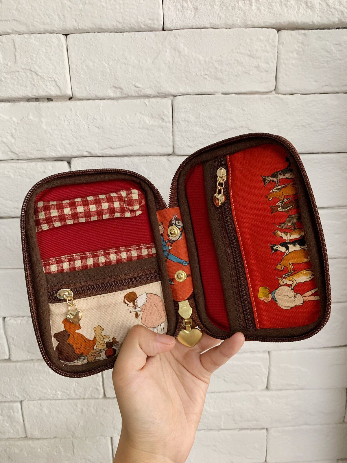 Zippered Organizer Case with Illustrated Panels