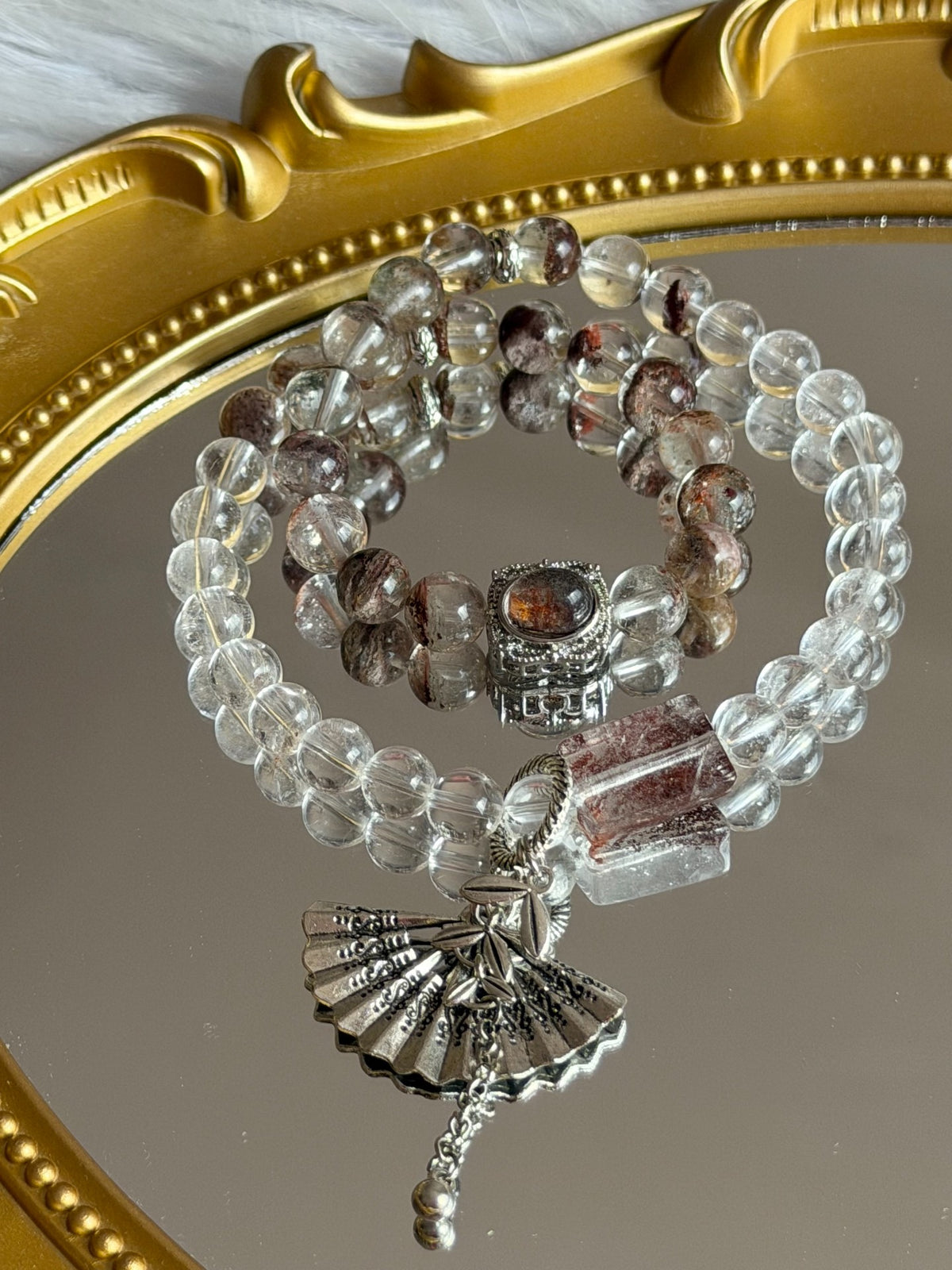 Natural Quartz Double Wrap Bracelet 8mm