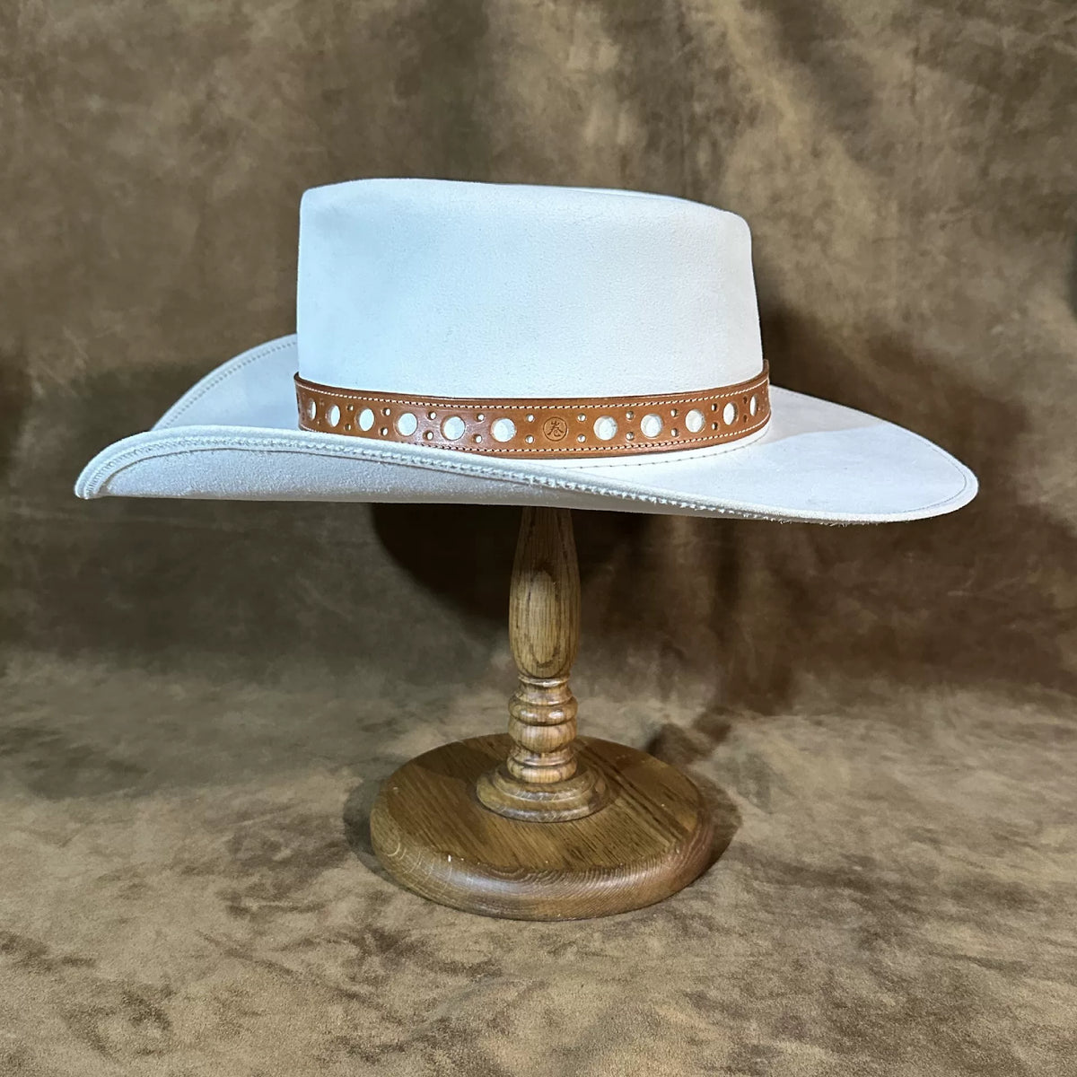 Off White Suede Western Cowboy Hat