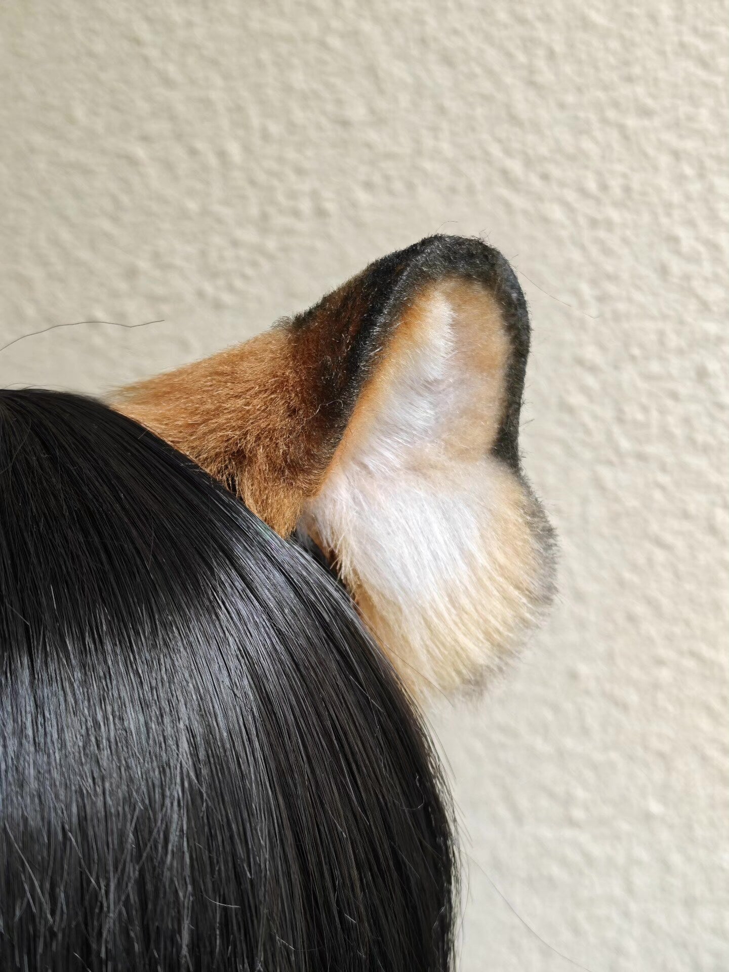 Handmade Tiger Ears, Orange-Brown with Black Stripes and Tips