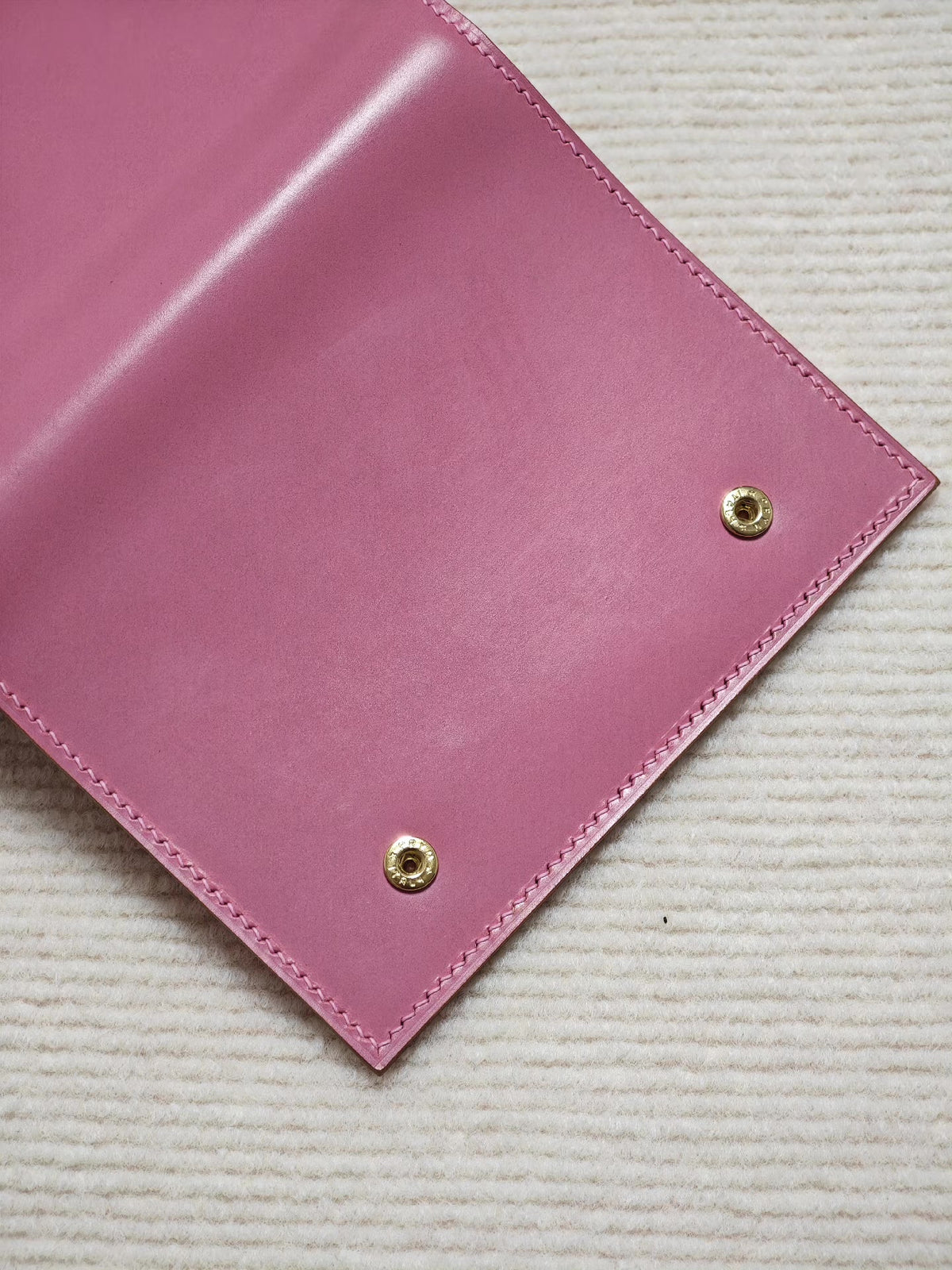 A7 Knox Trifold Notebook Cover Pink Bridle Leather