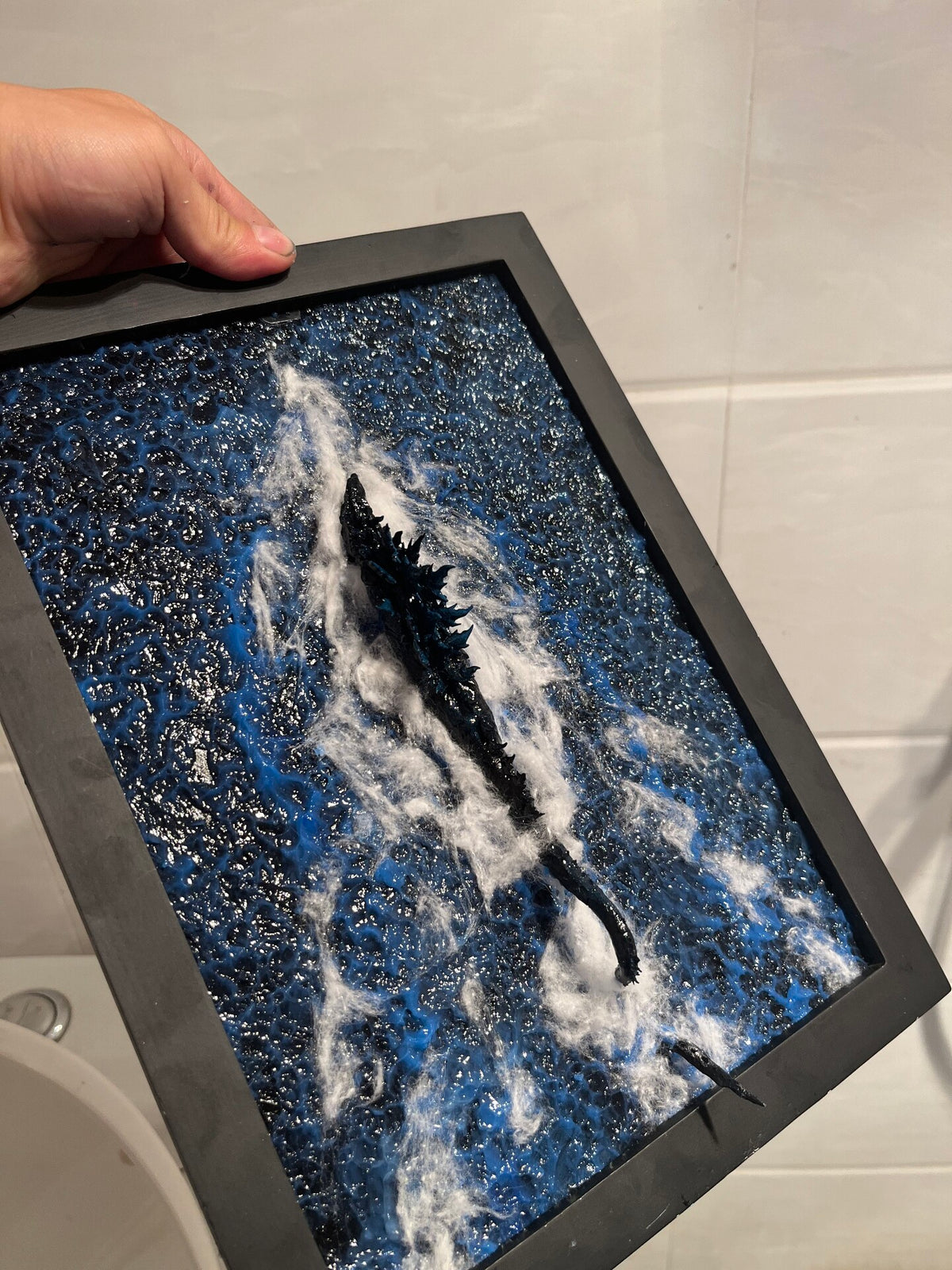 Framed Diorama Artwork Godzilla Ocean Scene