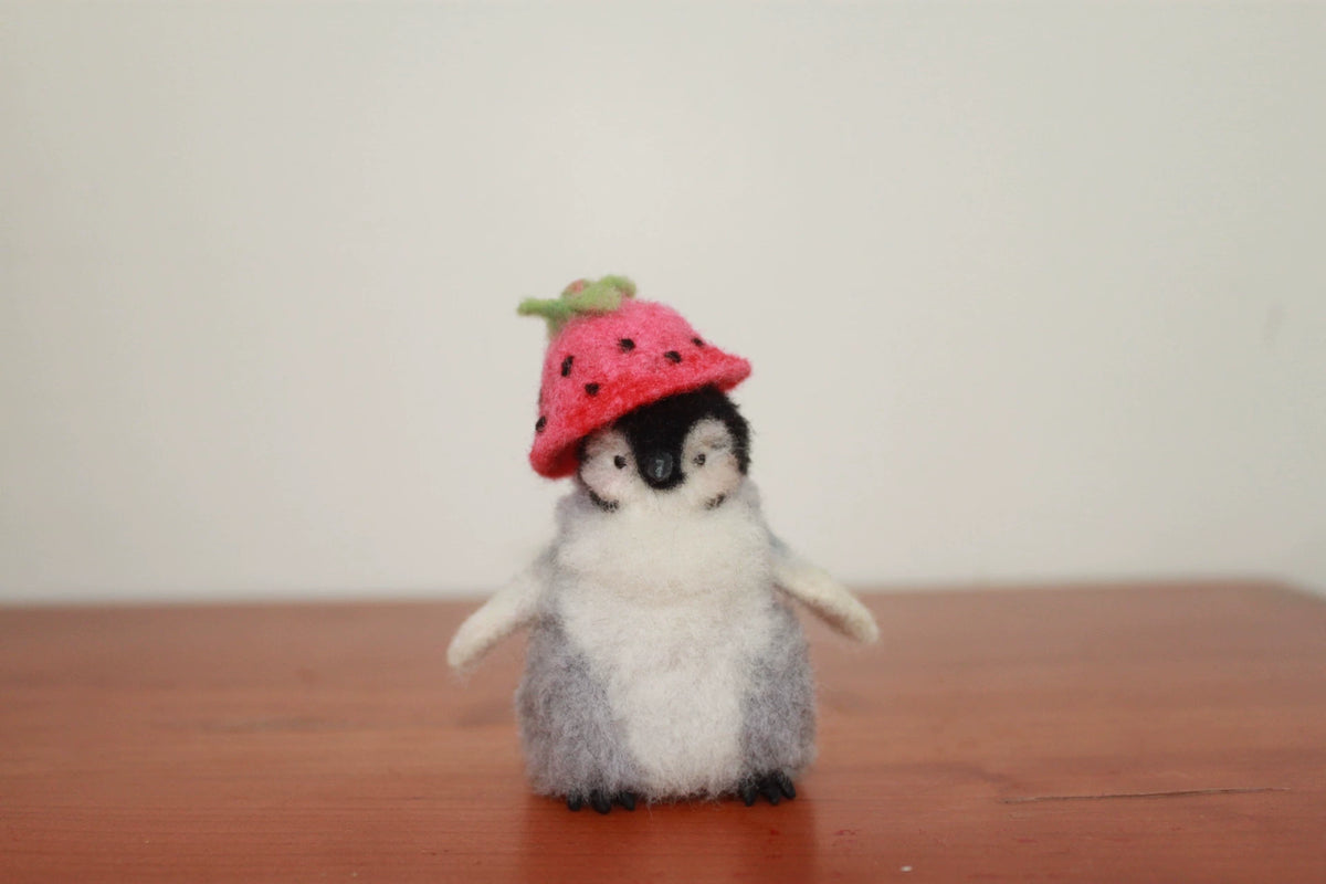 Handmade Wool Felt Penguin Figurine