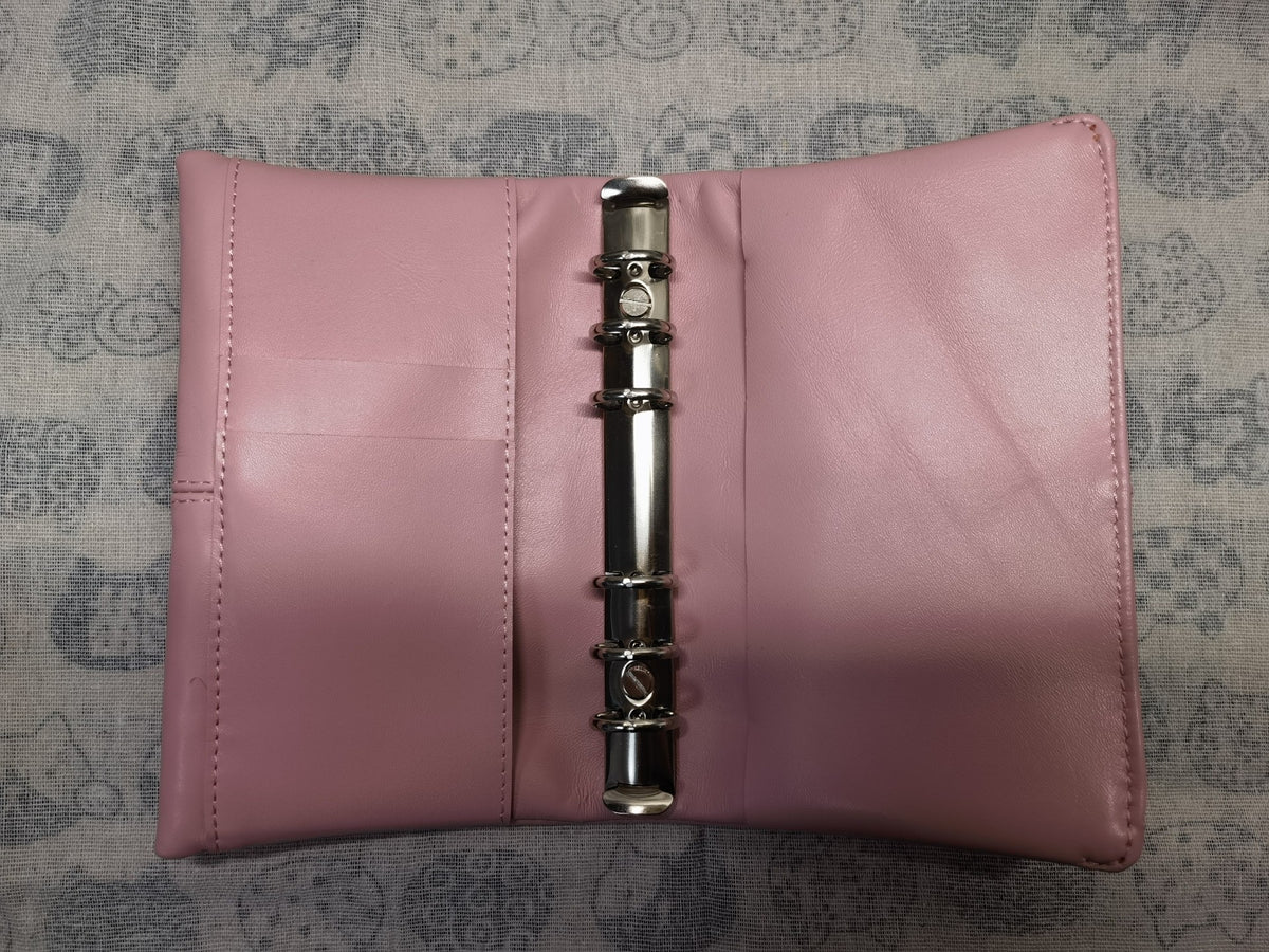 Cherry Pink Sheepskin A6 Ring Binder Notebook