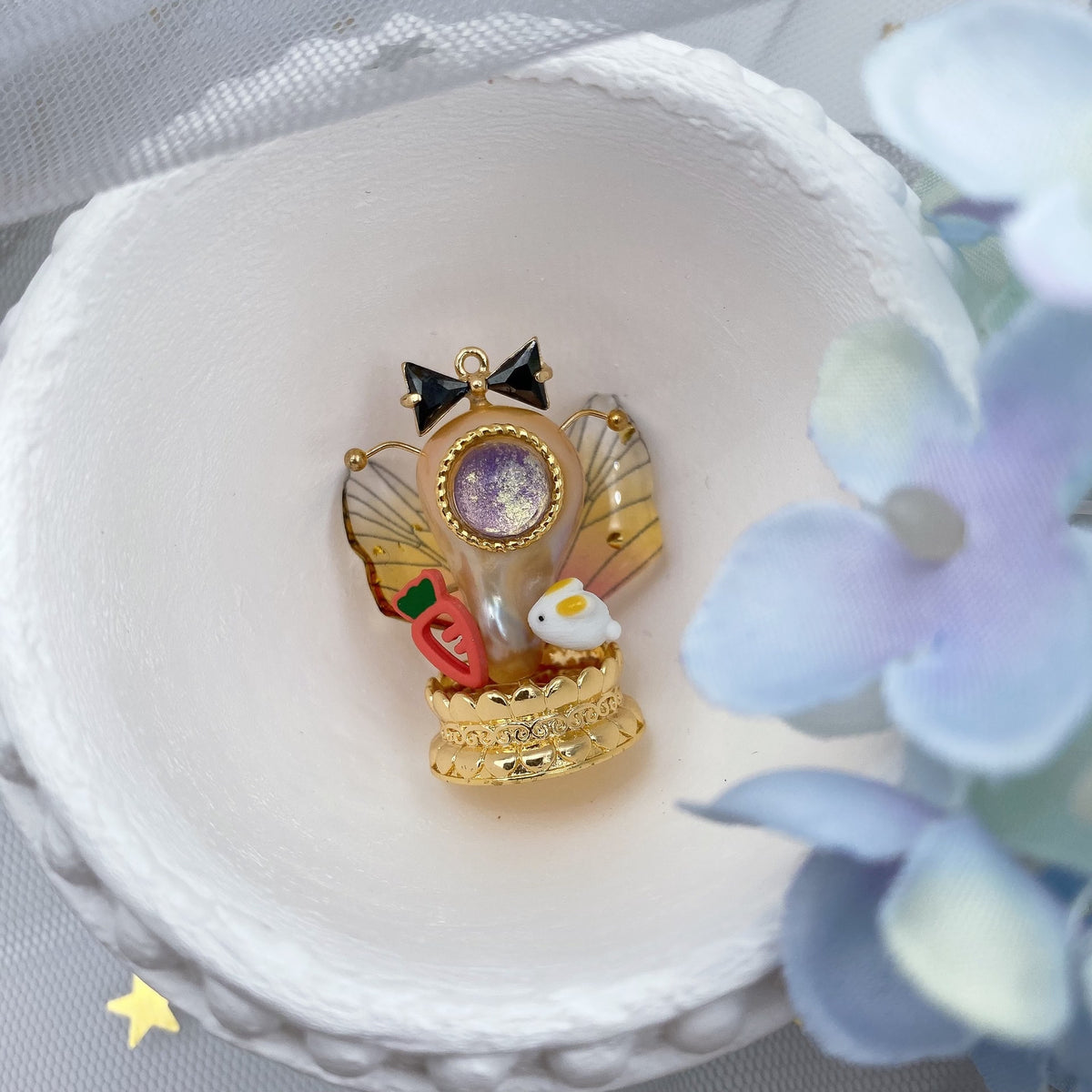 Baroque Pearl Monster Pendant Gold Plated