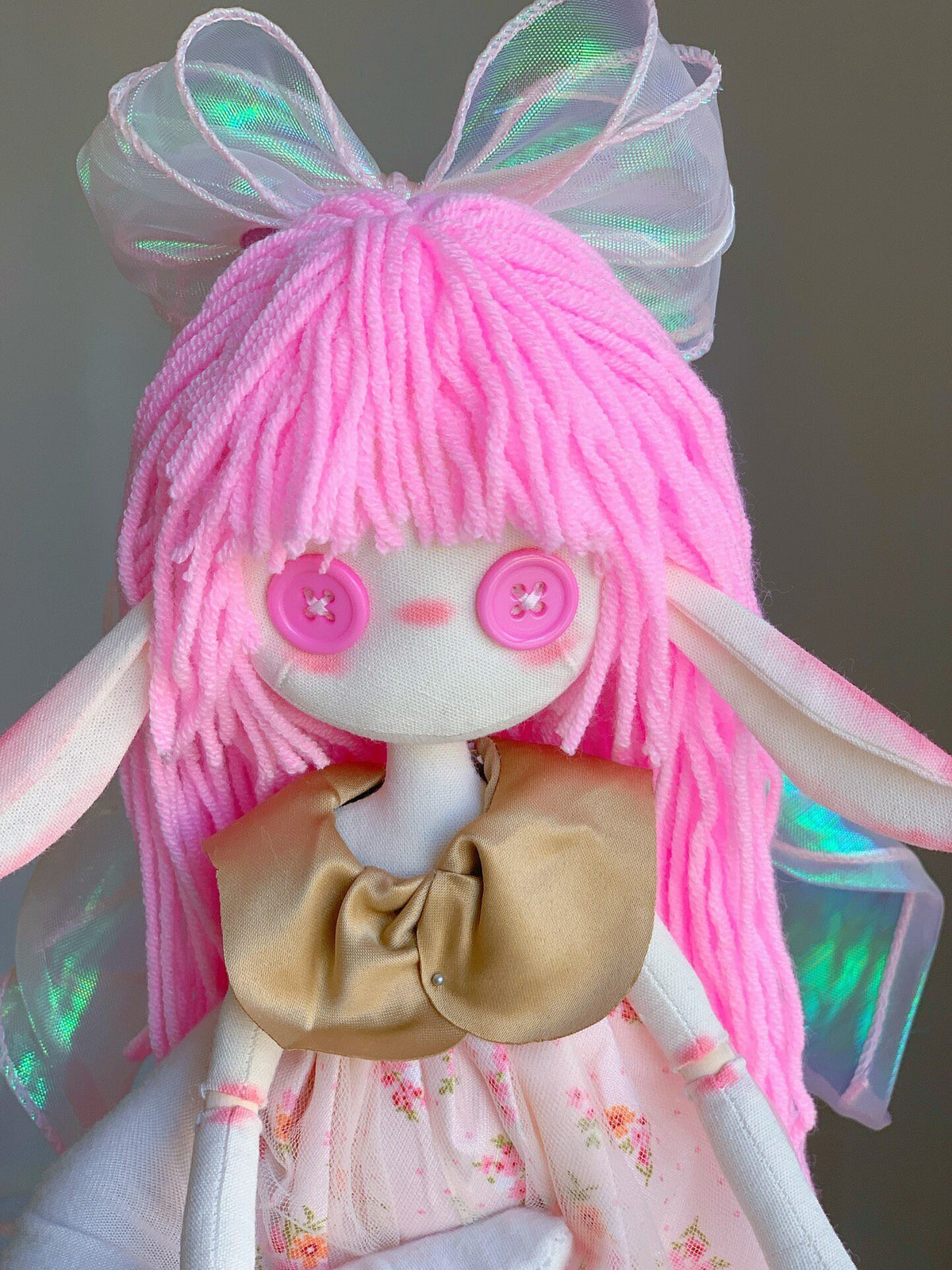 Handmade 32cm White Cotton Cloth Doll