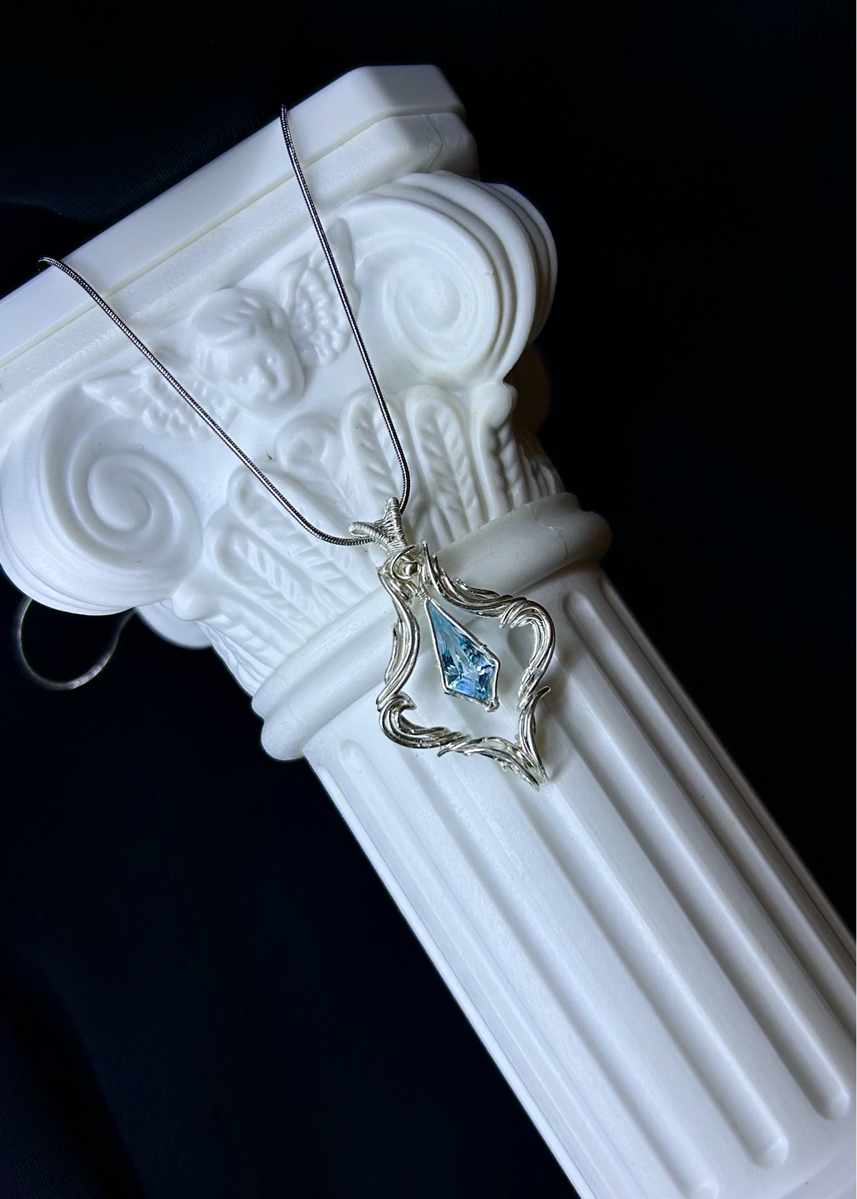 Wire Wrapped Crystal Labradorite Pendant Necklace