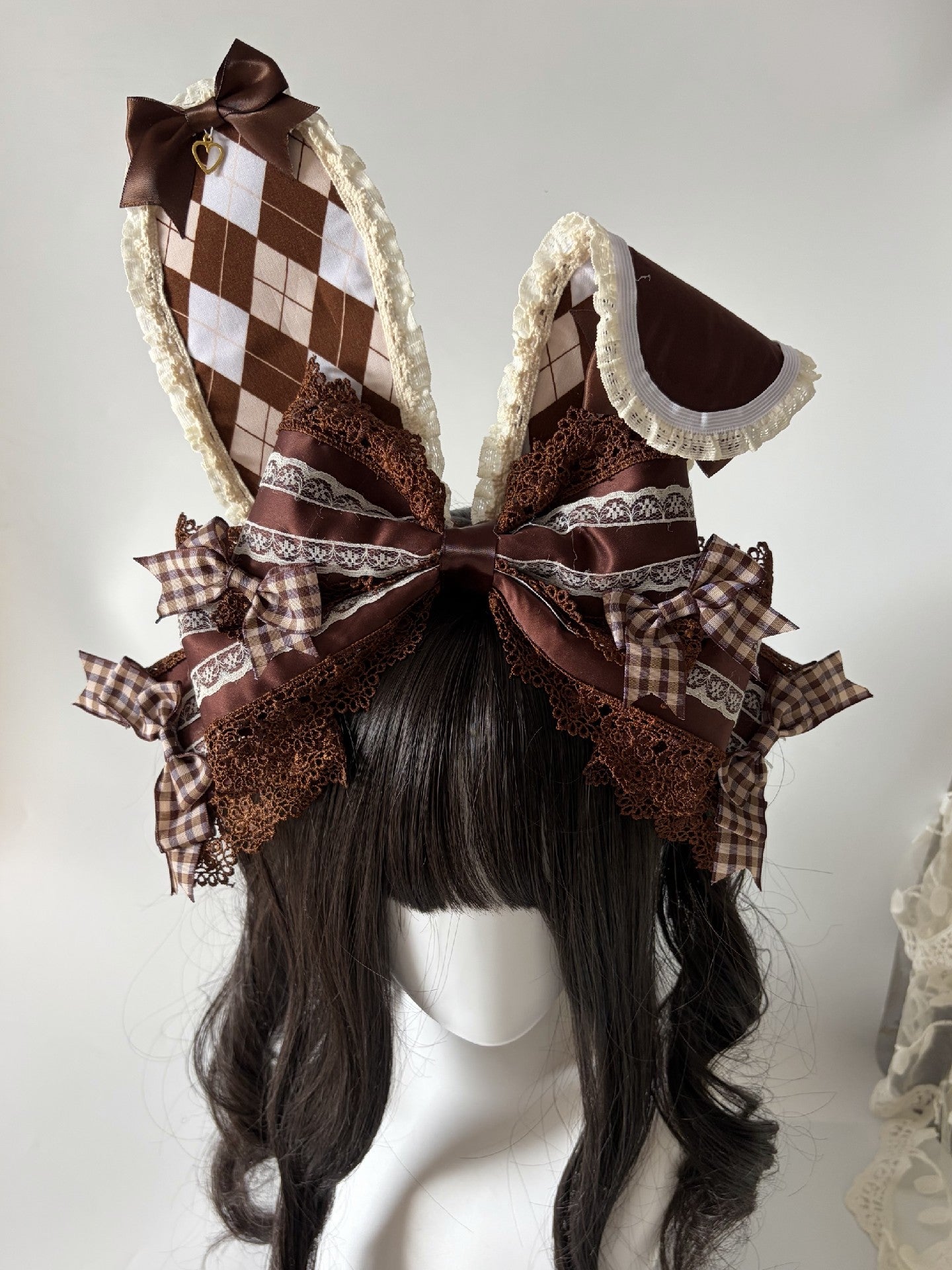 Chocolate Brown Rabbit Ear Bow Lolita Headband
