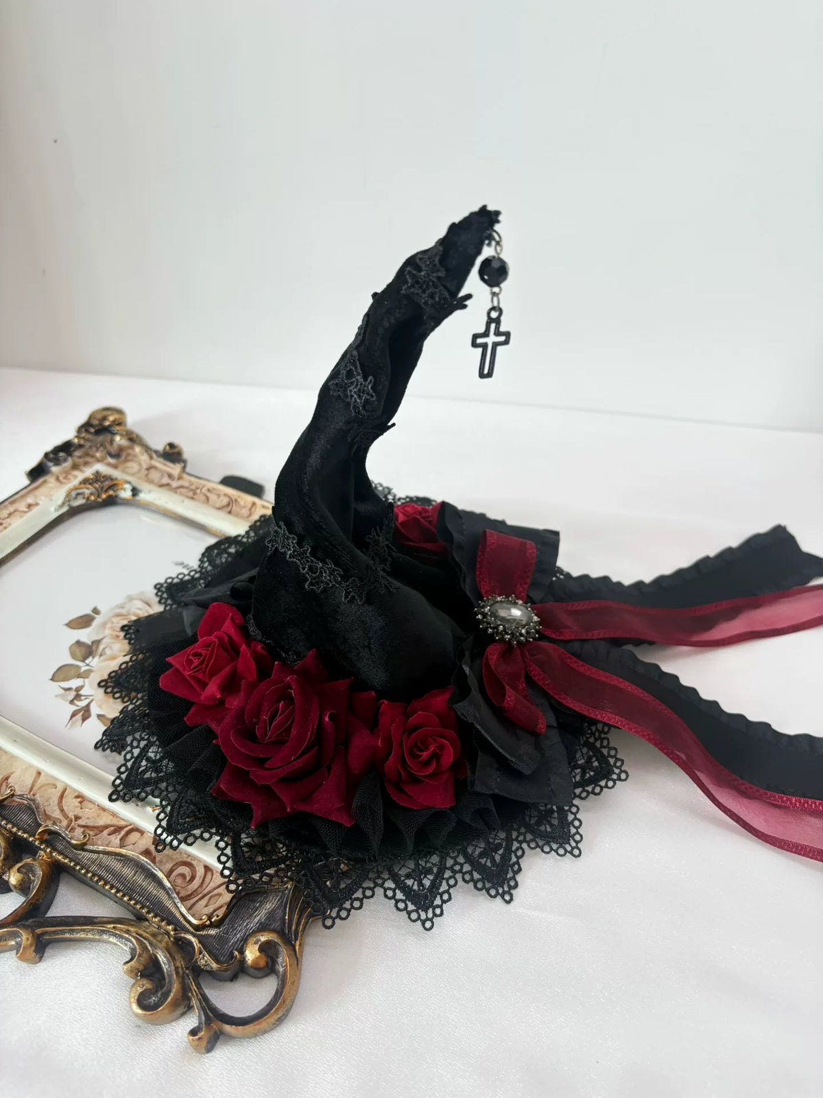 Accesorio para Pelo Sombrero de Bruja Gótico Lolita Hecho a Mano