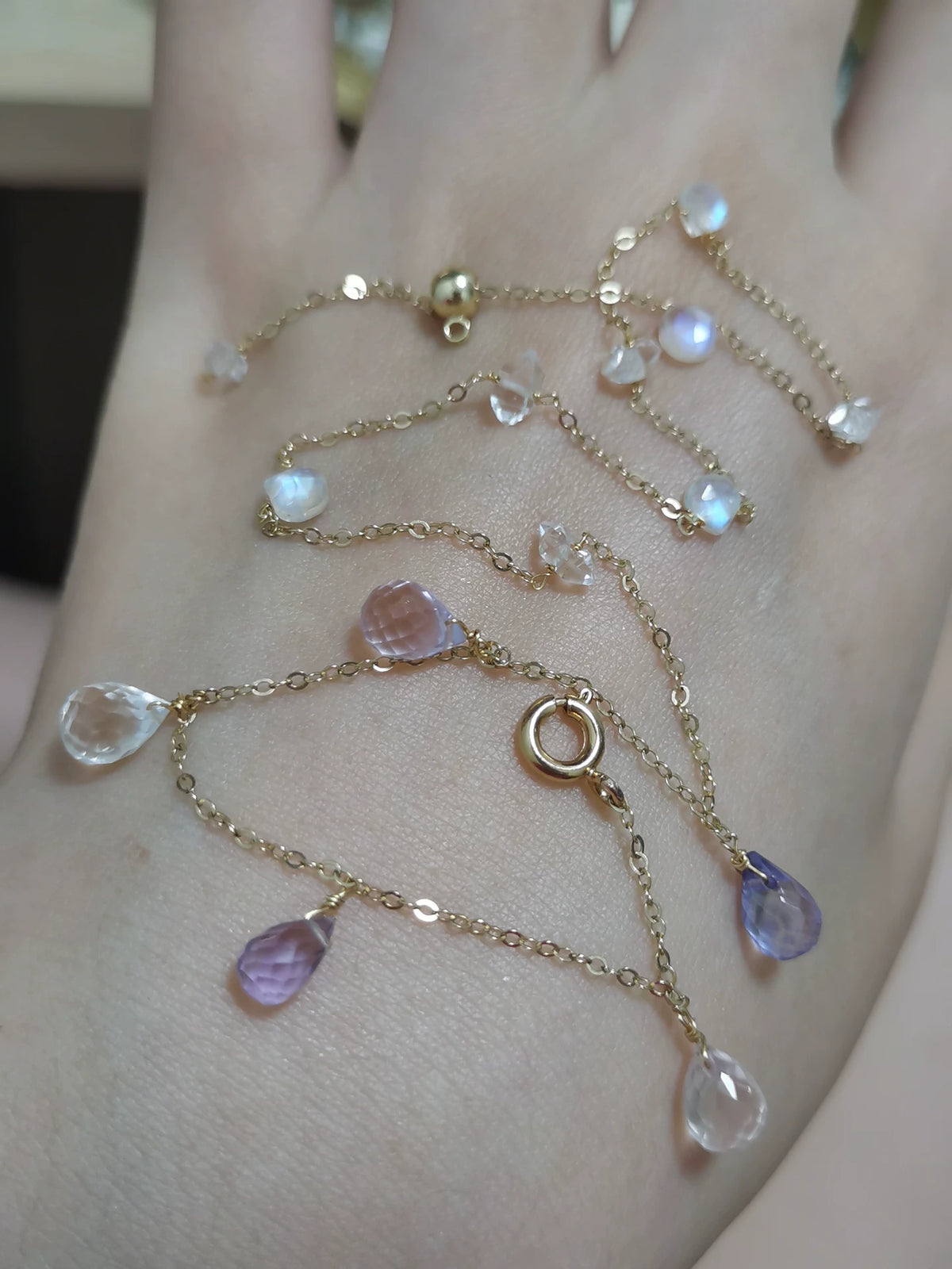 Adjustable Gold Filled Gemstone Bracelet