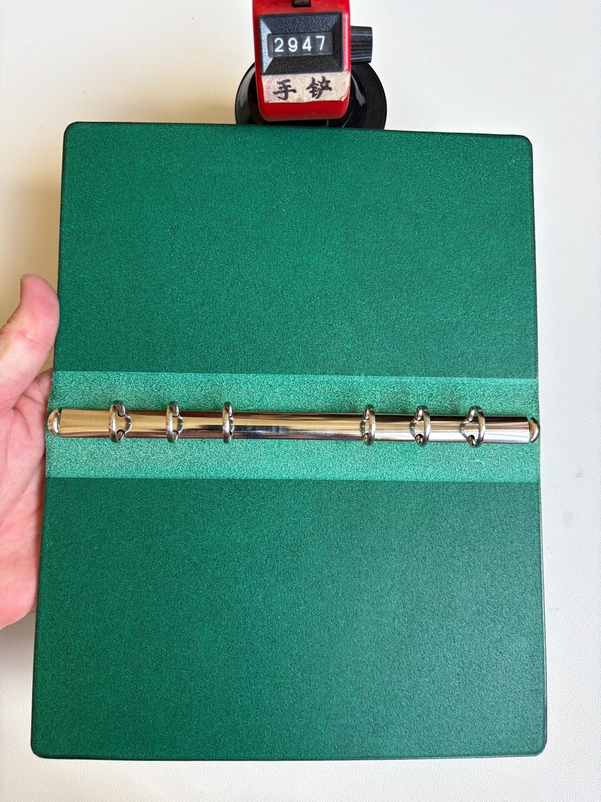 A6 Buttero Leather Loose Leaf Binder Green