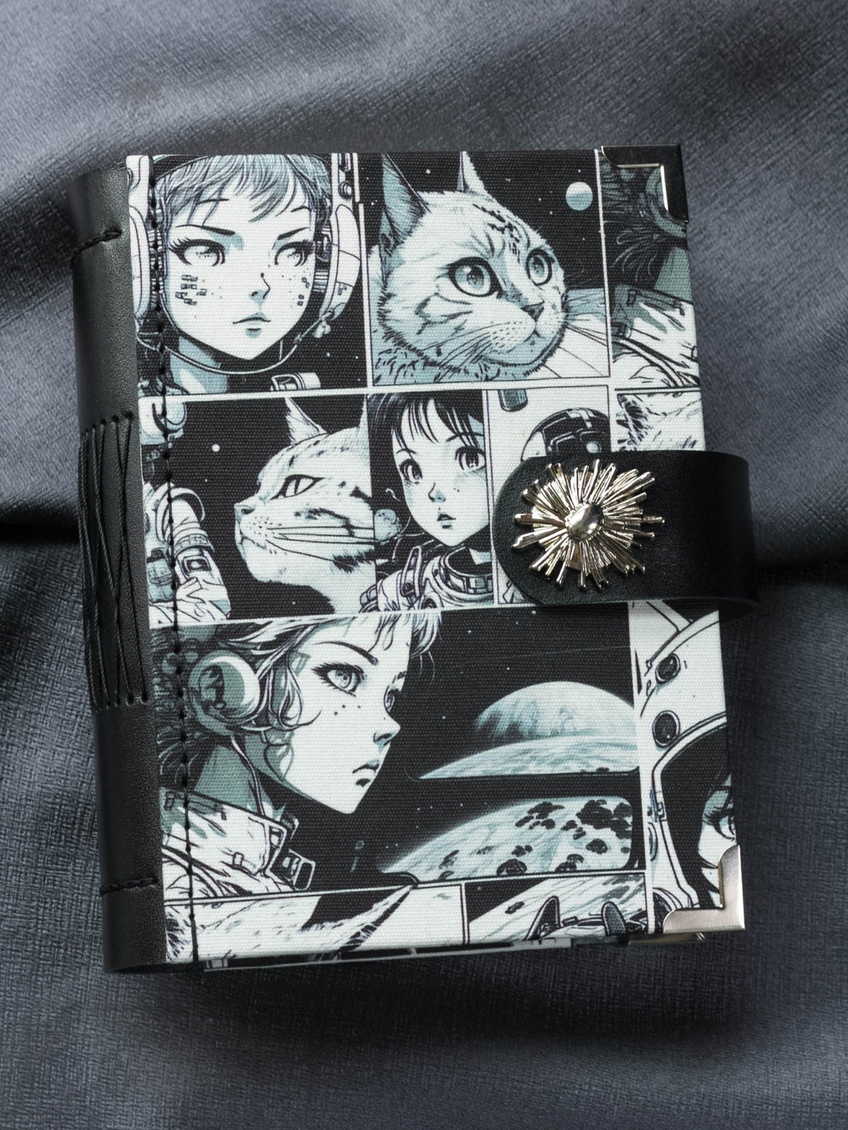 ハンドメイド SF柄 布製カバー ノートブック
