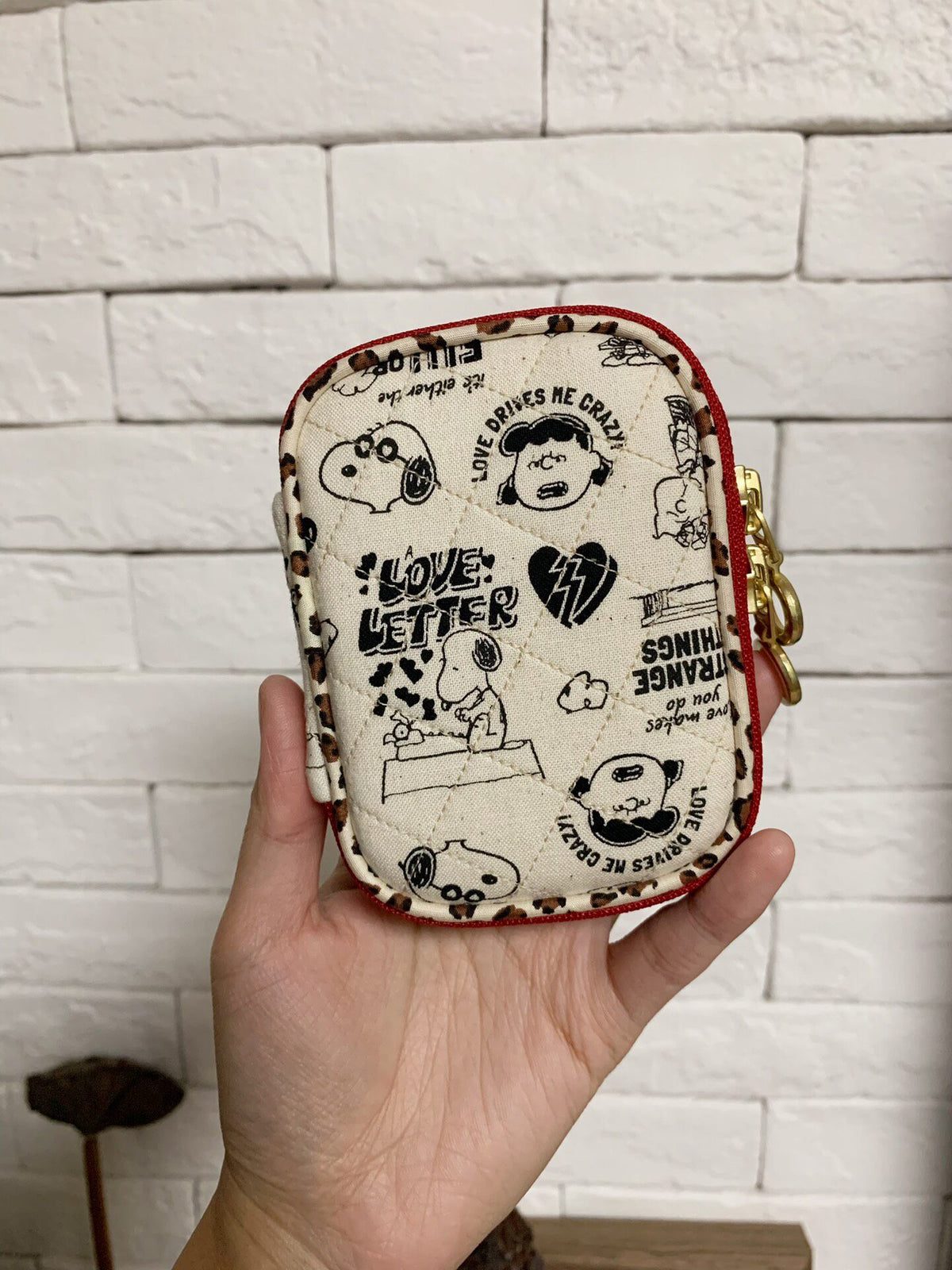 Snoopy Quilted Pouch with Removable Card Holder