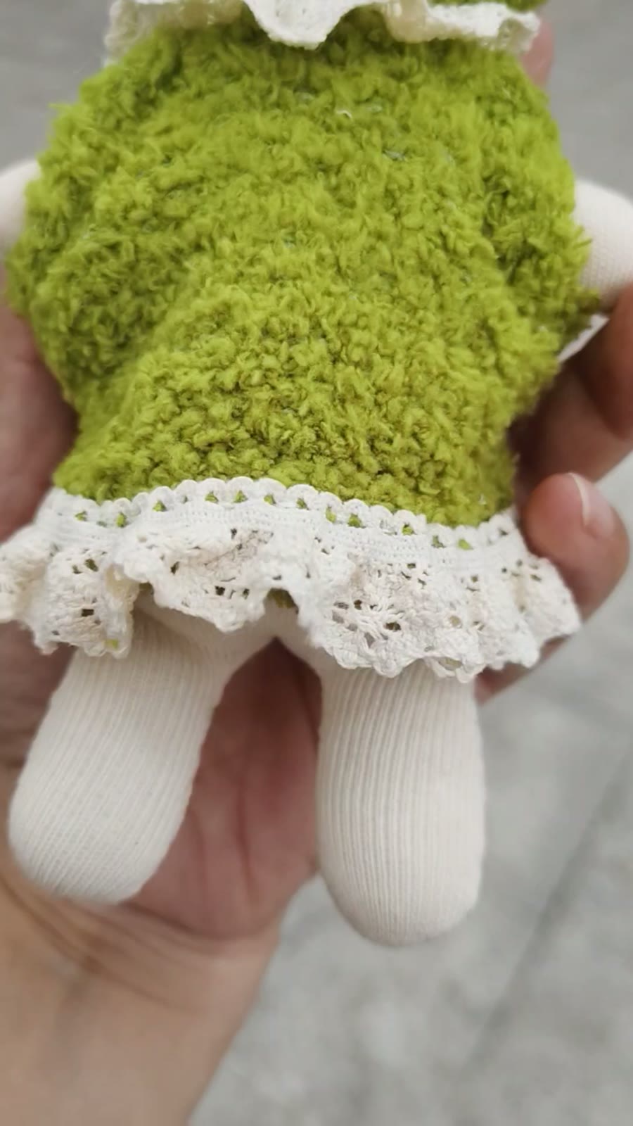 Handmade Green Sock Doll Pendant