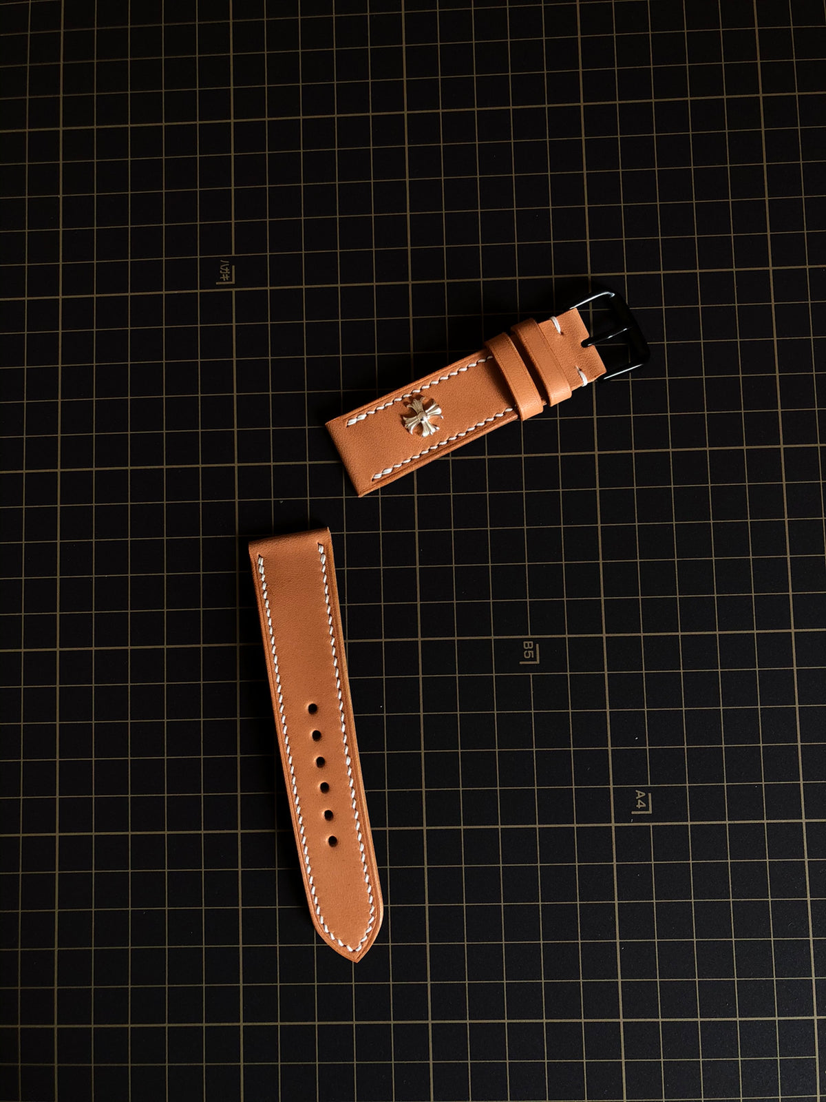 Japanese Oak Cowhide Watch Strap Natural Leather