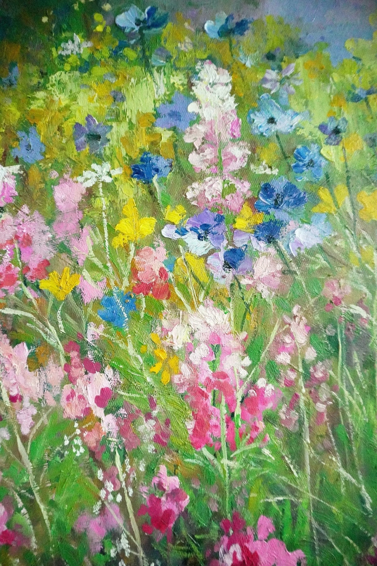 Original Hand Painted Oil Painting Flower Stream 50x60