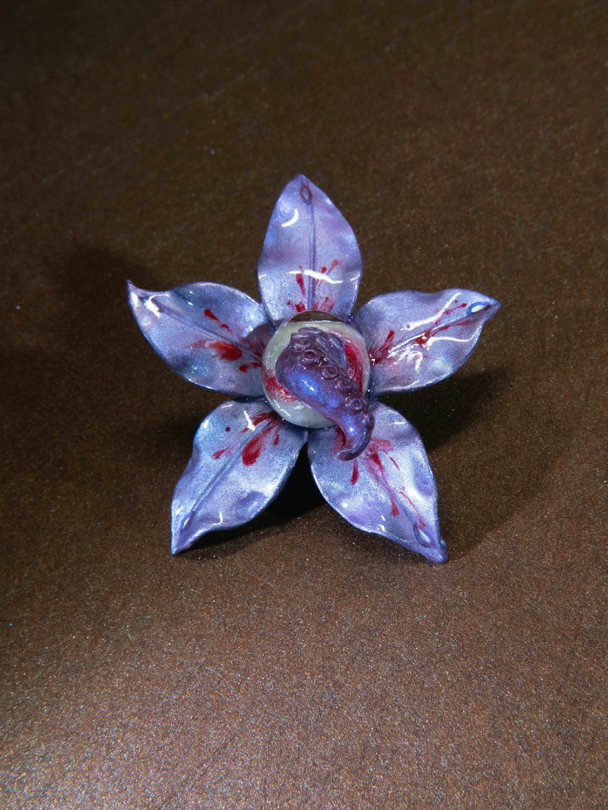 Cthulhu Blood Splatter Tentacle Flower Eye Pendant
