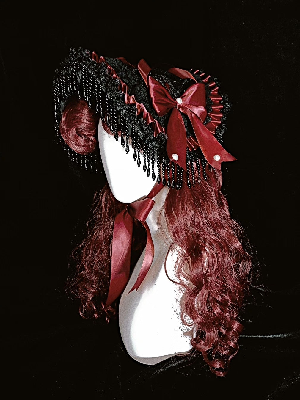 Handmade Gothic Lolita Bonnet Flat Hat
