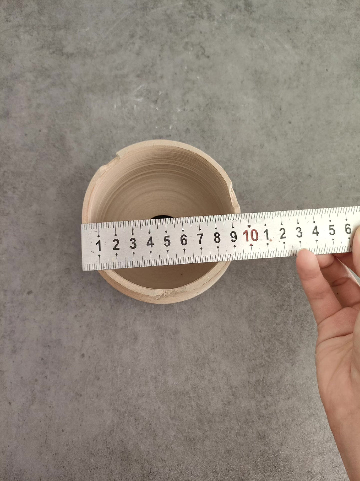 Handmade Ceramic Planter with Textured Ridges
