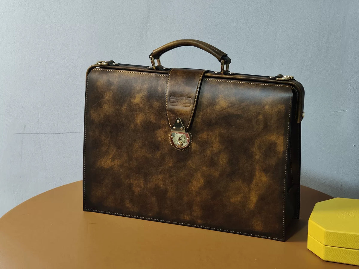 Handcrafted Leather Doctor Bag Italian Buttero