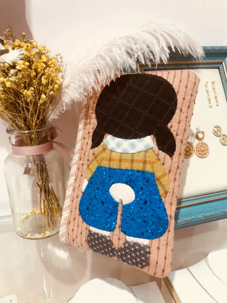 Yarn Dyed Patchwork Girl Clutch Pouch
