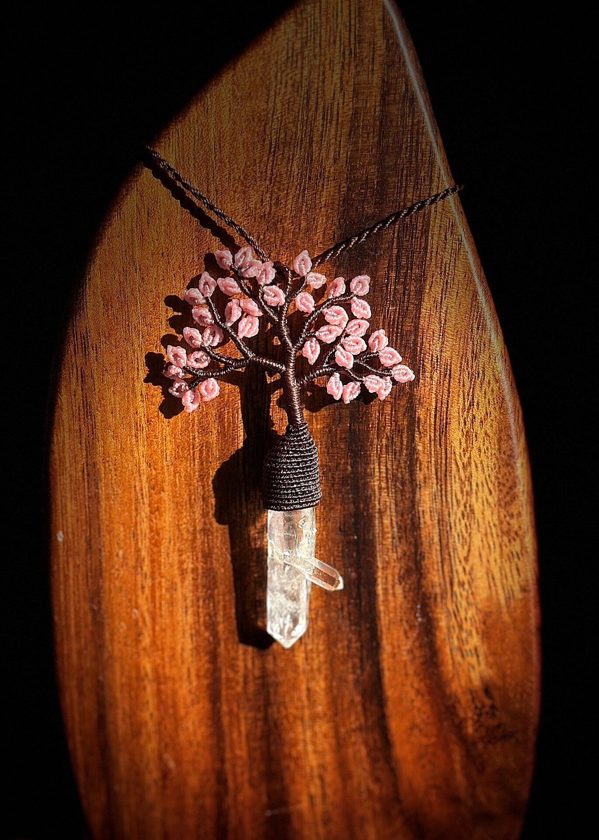 Handmade Macrame Tree of Life Quartz Necklace