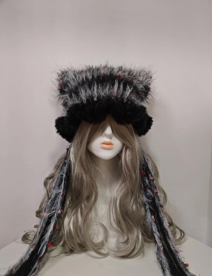 Midnight Rose Cat Ear Hat with Adjustable Fit