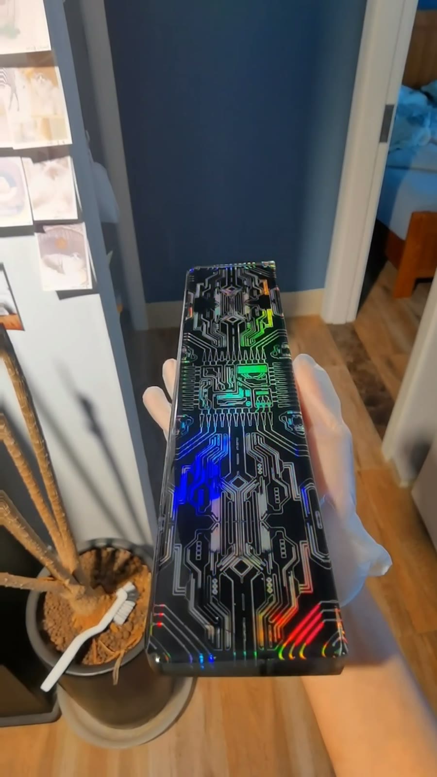 Resin Neon Circuit Keyboard Wrist Rest