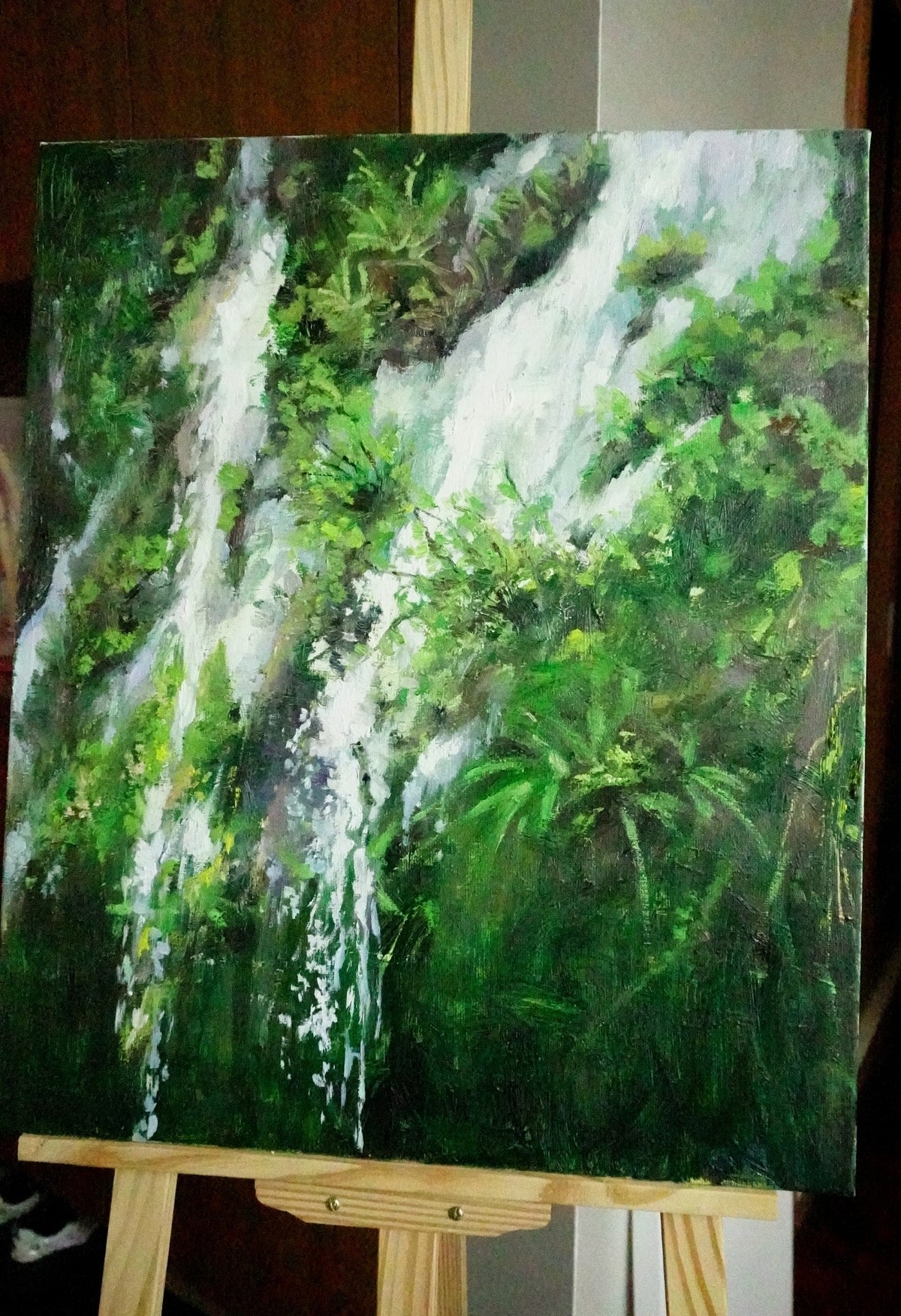 Mountain Waterfall Oil Painting 50x60