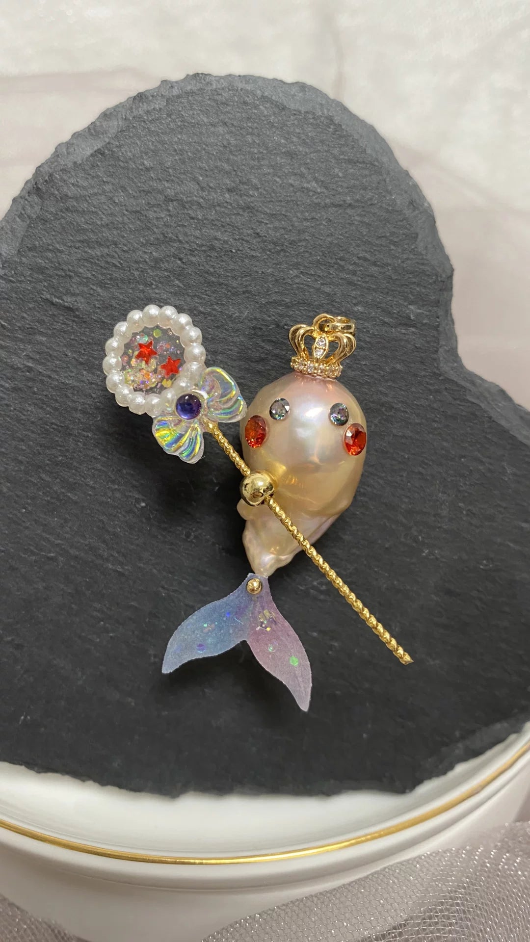 Handmade Baroque Pearl Little Monster Pendant