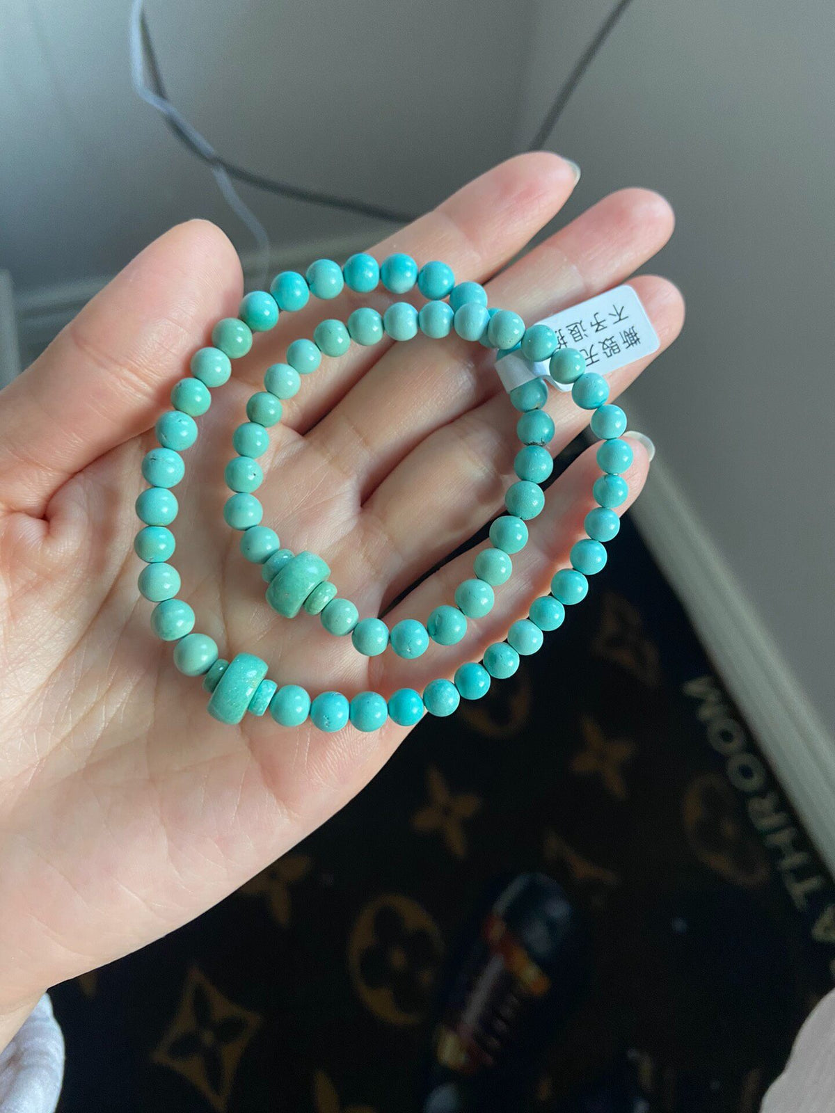 Bracciale a due giri con perline in turchese