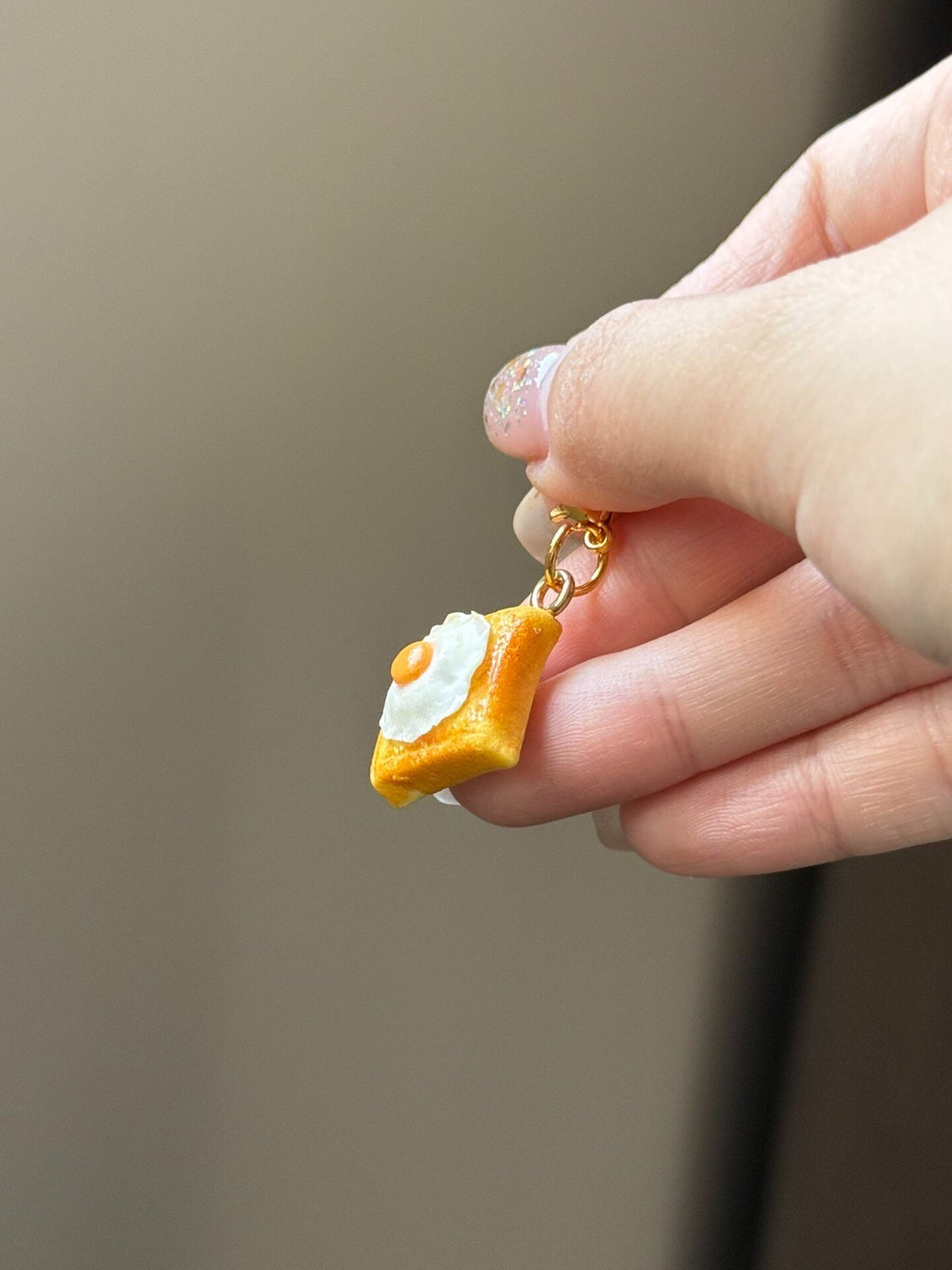 Miniature Toast Egg Charm Clay
