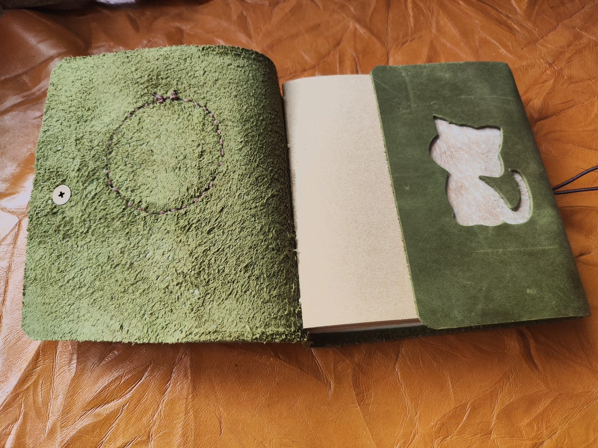 Leather Journal Olive Green Handcrafted