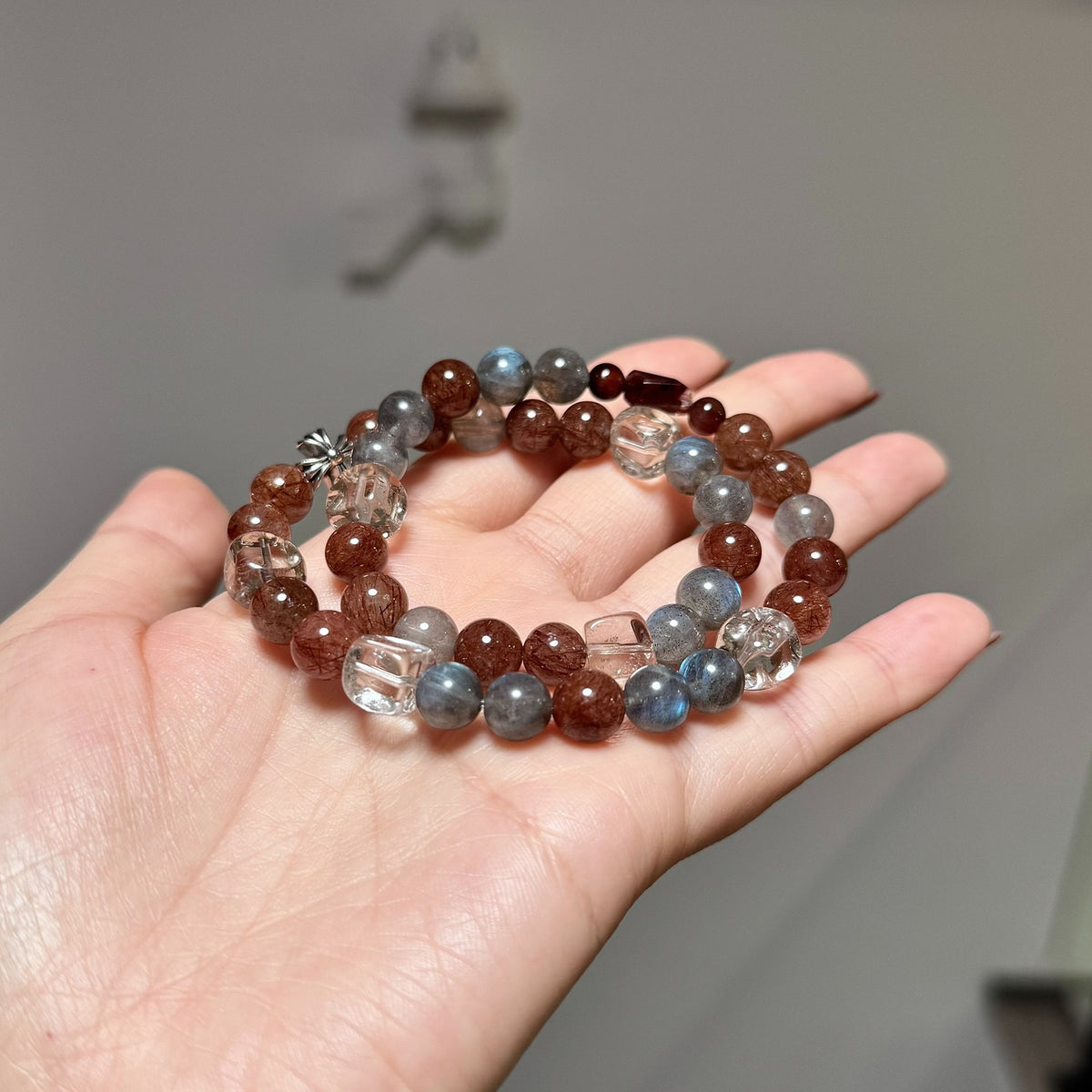 Double Loop Crystal Bracelet 8mm Beads
