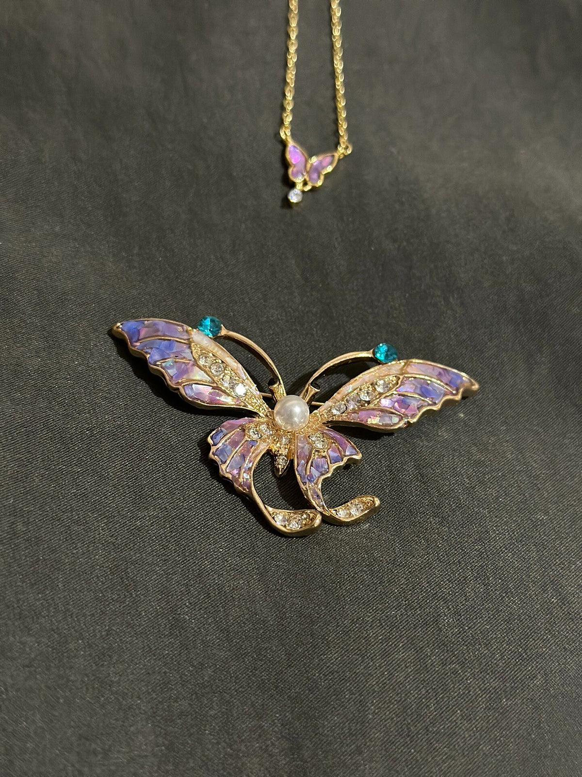 Mother-of-Pearl Butterfly Brooch