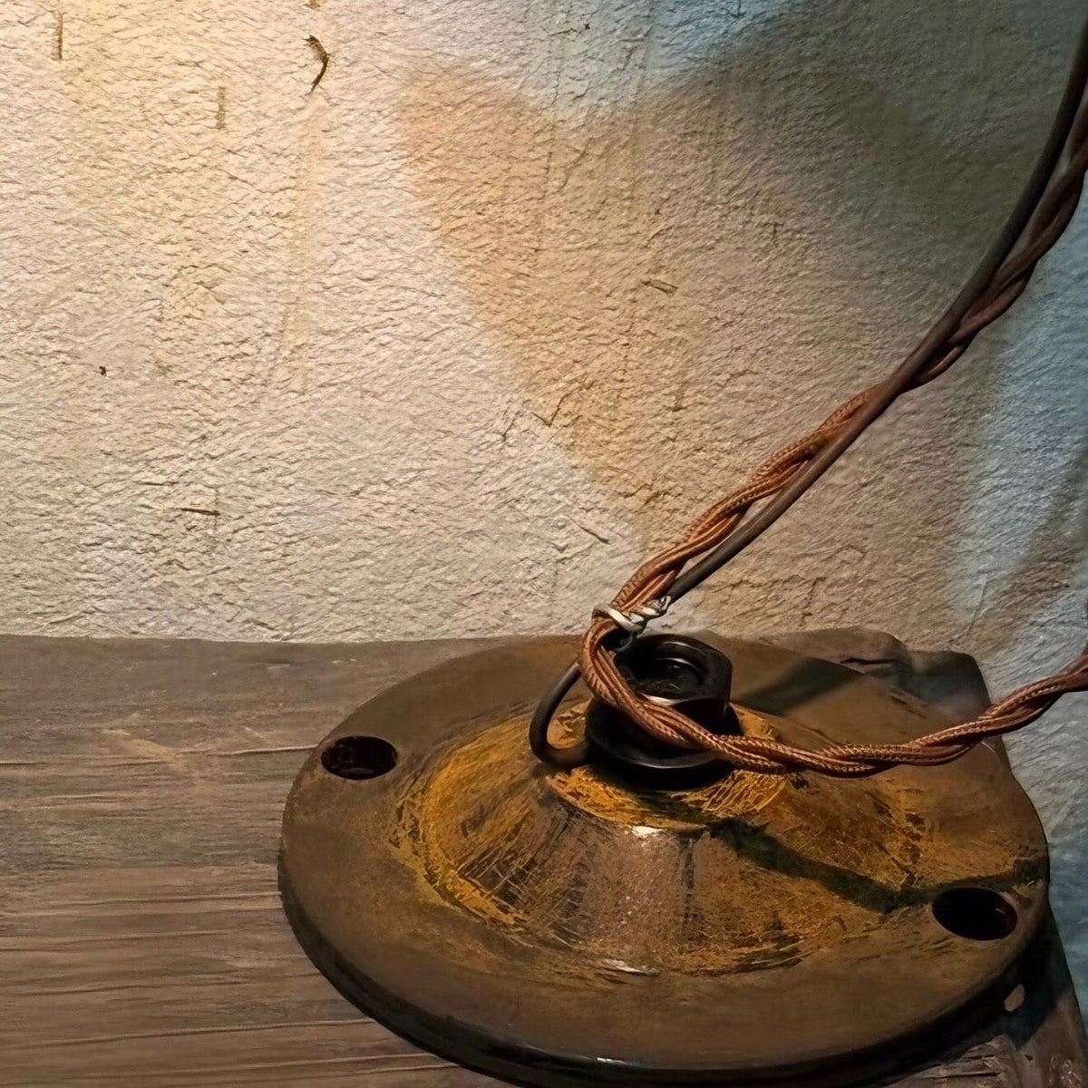 Vintage Industrial Desk Lamp with Copper Shade