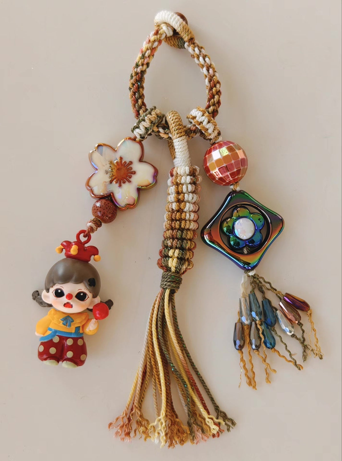 Handwoven Tassel Hanging Charm with Colorful Beads