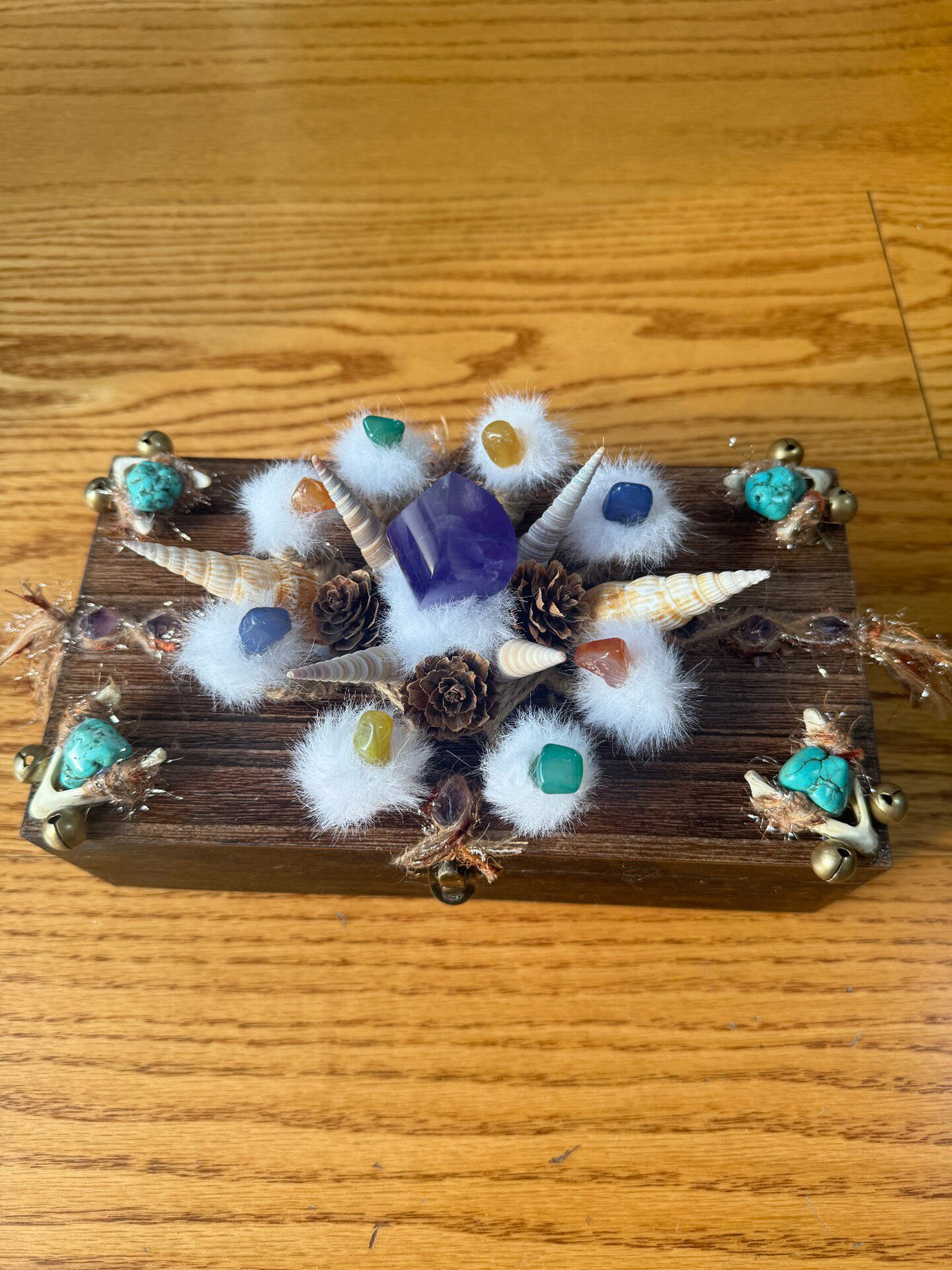 Crystal Seashell Wooden Storage Box